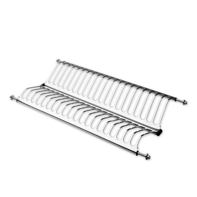 Plate-rack in stainless steel with glass-rack and drip tray set